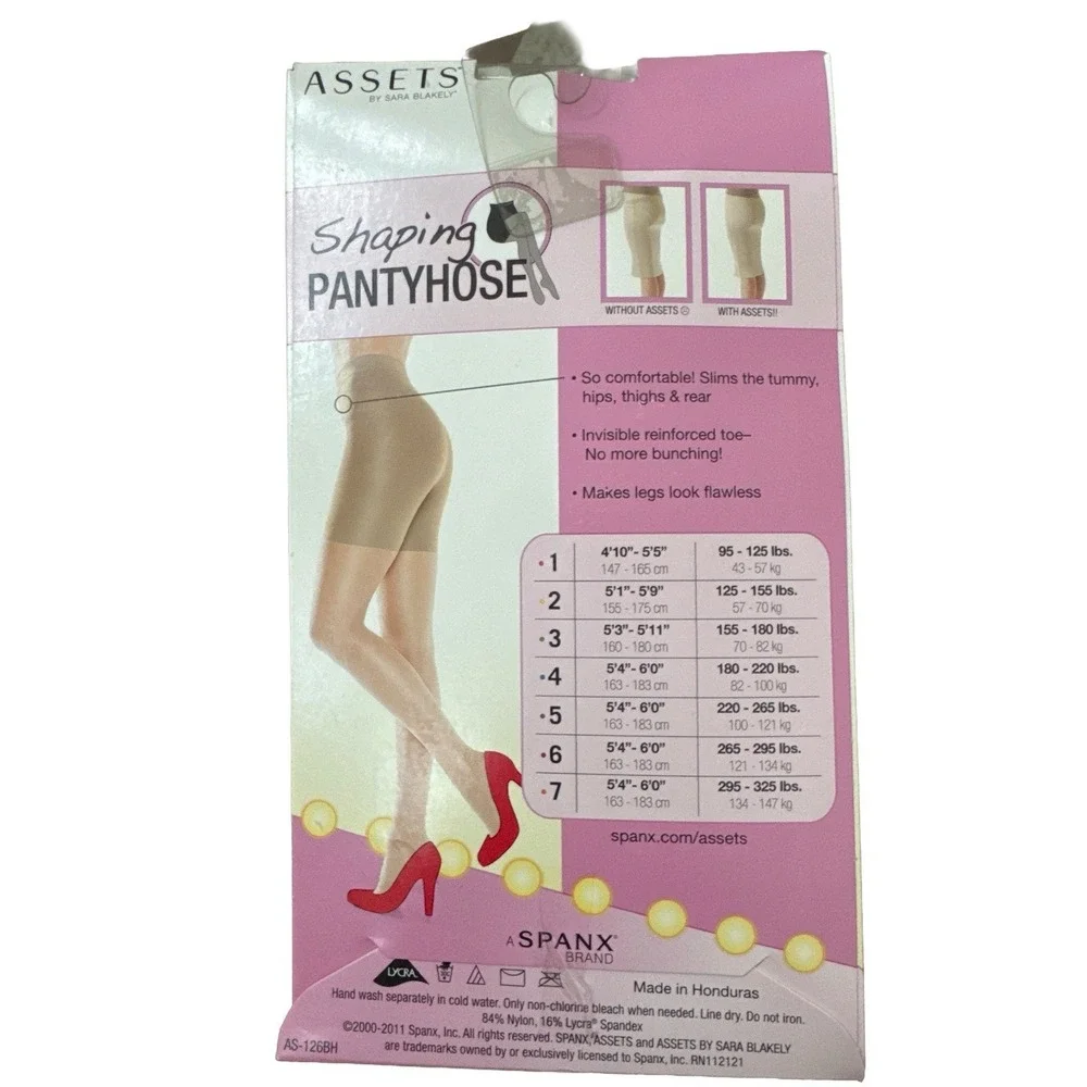 Assets by Sara Blakely Shaping Pantyhose Size 1 Black  Sheer Control New